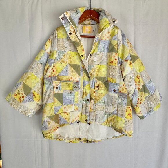 Urban Outfitters Kit Floral Patchwork Nylon Oversized Puffer Jacket Size Small - Picture 3 of 16